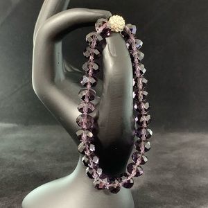 Amethyst Hue Cut Crystal Stretch Bracelet
